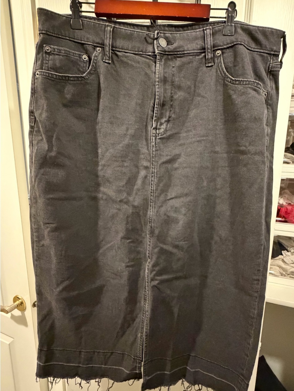 GAP Black Denim A-Line Maxi Skirt plus size 18 / 34